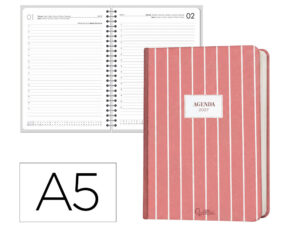 Agenda de escritório Liderpapel 2027 Encadernada Nomi Dia/Página A5 Bilíngue Papel 70G Fsc Design 2