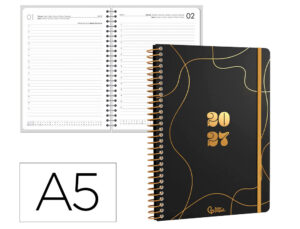 Agenda de escritório Liderpapel 2027 Espiral Perissa Dia/Página A5 Bilíngue Papel 80G Fsc Design 1