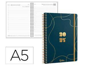 Agenda de escritório Liderpapel 2027 Espiral Perissa Dia/Página A5 Bilíngue Papel 80G Fsc Design 2