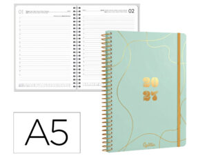 Agenda de escritório Liderpapel 2027 Espiral Perissa Dia/Página A5 Bilíngue Papel 80G Fsc Design 2