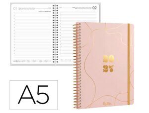 Agenda de escritório Liderpapel 2027 Espiral Perissa Dia/Página A5 Bilíngue Papel 80G Fsc Design 3