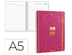 Agenda de escritório Liderpapel 2027 Espiral Perissa Dia/Página A5 Bilíngue Papel 80G Fsc Design 4