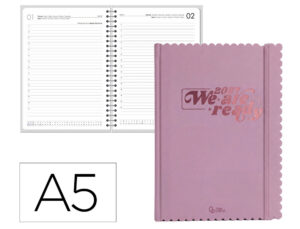 Agenda de escritório Liderpapel 2027 Encadernada Cloudy Dia/Página A5 Bilíngue Papel 70G Fsc Design 2