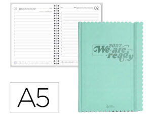 Agenda de escritório Liderpapel 2027 Encadernada Cloudy Dia/Página A5 Bilíngue Papel 70G Fsc Design 3