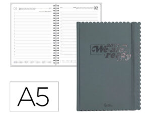 Agenda de escritório Liderpapel 2027 Encadernada Cloudy Dia/Página A5 Bilíngue Papel 70G Fsc Design 4