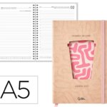 Agenda de escritório Liderpapel 2027 Encadernada Coffe Dia/Página A5 Bilíngue Papel 70G Fsc Design 2