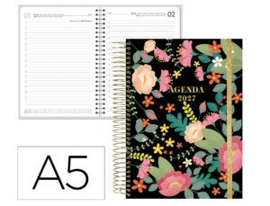 Agenda de escritório Liderpapel 2027 Espiral Fantasy Dia/Página A5 Bilíngue Papel 70G Fsc Design 3