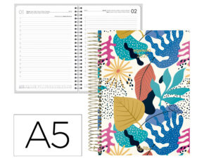 Agenda de escritório Liderpapel 2027 Espiral Fantasy Dia/Página A5 Bilíngue Papel 70G Fsc Design 1