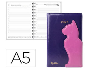 Agenda de escritório Liderpapel 2027 Encadernada Itaca Dia/Página A5 Bilíngue Papel 70G Fsc Design 1