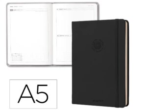 Agenda de escritório Antartik 2027 Encadernada Dia/Página A5 Bilíngue Papel 70G Fsc Preto