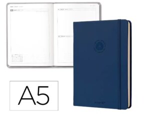 Agenda de escritório Antartik 2027 Encadernada Dia/Página A5 Bilíngue Papel 70G Fsc Azul Marinho