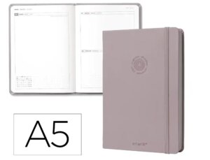 Agenda de escritório Antartik 2027 Encadernada Dia/Página A5 Bilíngue Papel 70G Fsc Cinza