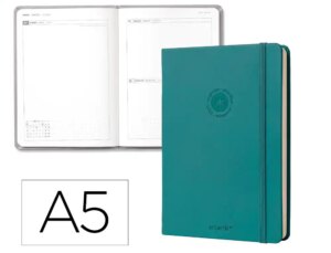 Agenda de escritório Antartik 2027 Encadernada Dia/Página Dia/Página A5 Bilíngue Papel 70G Fsc Turquesa