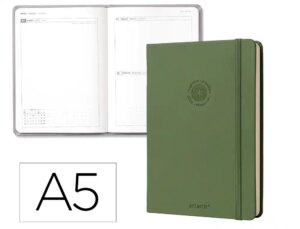 Agenda de escritório Antartik 2027 Encadernada Dia/Página A5Bilíngue Papel 70G Fsc Verde