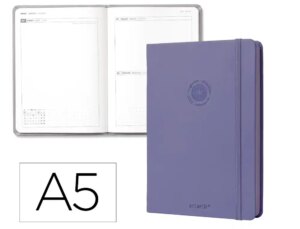 Agenda de escritório Antartik 2027 Encadernada Dia/Página A5Bilíngue Papel 70G Fsc Lilás