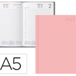 Agenda de escritório liderpapel 2027 encadernada corfu dia/página a5 bilíngue papel 60g fsc nova cor português