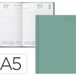 Agenda de escritório liderpapel 2027 encadernada corfu dia/página a5 bilíngue papel 60g fsc nova cor português