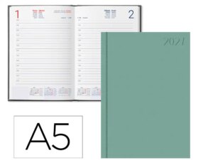 Agenda de escritório liderpapel 2027 encadernada corfu dia/página a5 bilíngue papel 60g fsc nova cor português