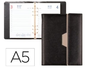 Agenda de escritório Agenda Encadernada Liderpapel 2027 Nero 15X21 Cm Dia/Página Bilíngue Design 1 Papel 70 G Fsc