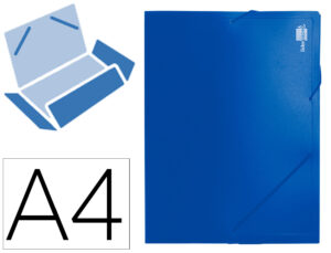 Pasta de elasticos liderpapel com lombada rigida din a4 2 bolsas azul