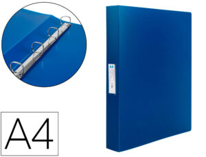 Pasta liderpapel polipropileno din a4 4 aneis 25 mm mistos azul translucido