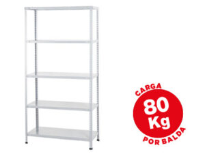 ESTANTE AR STORAGE METALICA 180X90X40 CM 5 ESTANTES 80 KG COR BRANCO