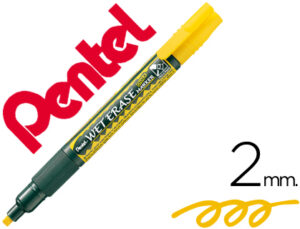 Marcador pentel smw26 wet erase amarelo