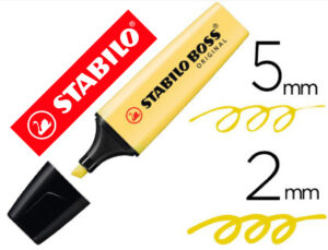 Marcador stabilo boss pastel fluorescente 70 amarelo cremoso