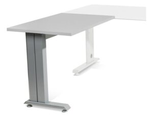 Ala para mesa rocada serie metal 60x 100 cm direita ou esquerda acabamento ac02 aluminio/ cinza
