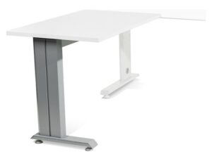 Ala para mesa rocada serie metal 60x 100 cm direita ou esquerda acabamento ac04 aluminio/ branco