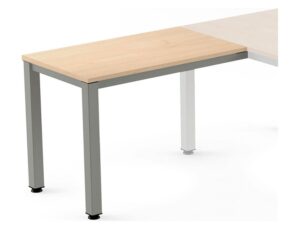 Ala para mesa rocada serie executive 60x 100 cm direita ou esquerda acabamento ad01 aluminio/ faia