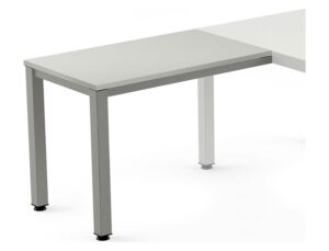 Ala para mesa rocada serie executive 60x 100 cm direita ou esquerda acabamento ad02 aluminio/ cinza