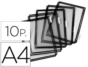 Bolsa para porta catalogo tarifold din a4 com pivots preto pack de 10 unidades