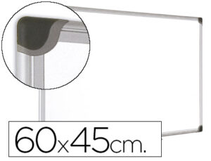 Quadro branco bi-office magnetica maya w ceramica vitrificada moldura de aluminio 60 x 45 cm com bandeja para acessorios