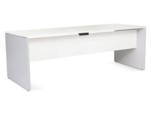 Mesa de escritorio rocada serie work 200x80 cm acabamento ab04 aluminio/branco