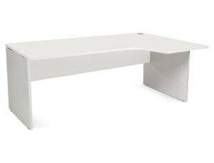 Ala para mesa rocada serie work 180x120 cm direita acabamento ab04 aluminio/branco