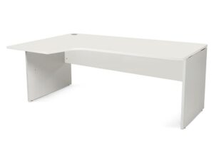 Ala para mesa rocada serie work 180x120 cm esquerda acabamento ab04 aluminio/branco
