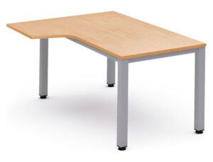 Ala para mesa rocada serie executive 160x120 cm esquerda acabamento ad01 aluminio/faia