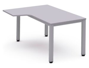 Ala para mesa rocada serie executive 180x120 cm esquerda acabamento ad02 aluminio/cinza