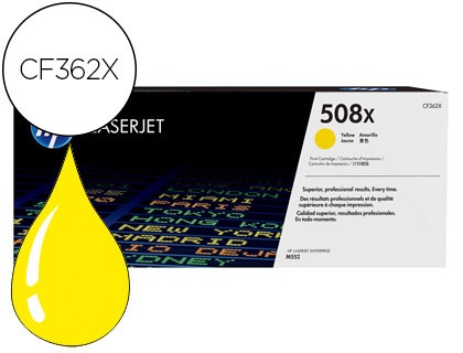Toner hp 508x laserjet m552 / 553 / 577 amarelo 9.500 pag