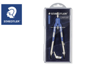 Compas staedtler micrometrico con ajuste rueda central sin alargadera con adaptador y tubo de minas