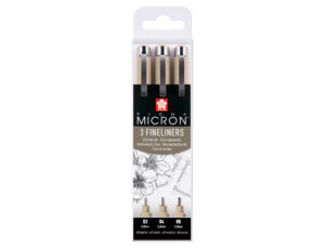 Marcador sakura pigma micron preto estojo de 3 unidades
