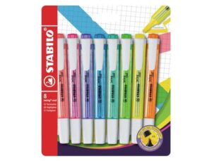 Marcador stabilo fluorescente swing cool nature estojo 8 unidades cores sortidas
