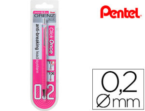 Lapiseira pentel orenz 0,2 mm -rosa-em blister de 1 unidade