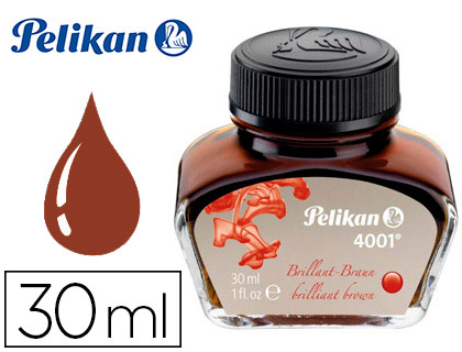 Tinta pelikan 4001 , 30 ml castanho brilhante