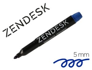 Marcador permanente zendesk azul ponta redonda 5 mm