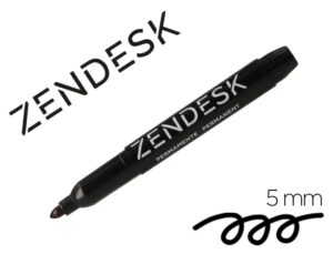 Marcador permanente zendesk preto ponta redonda 5 mm
