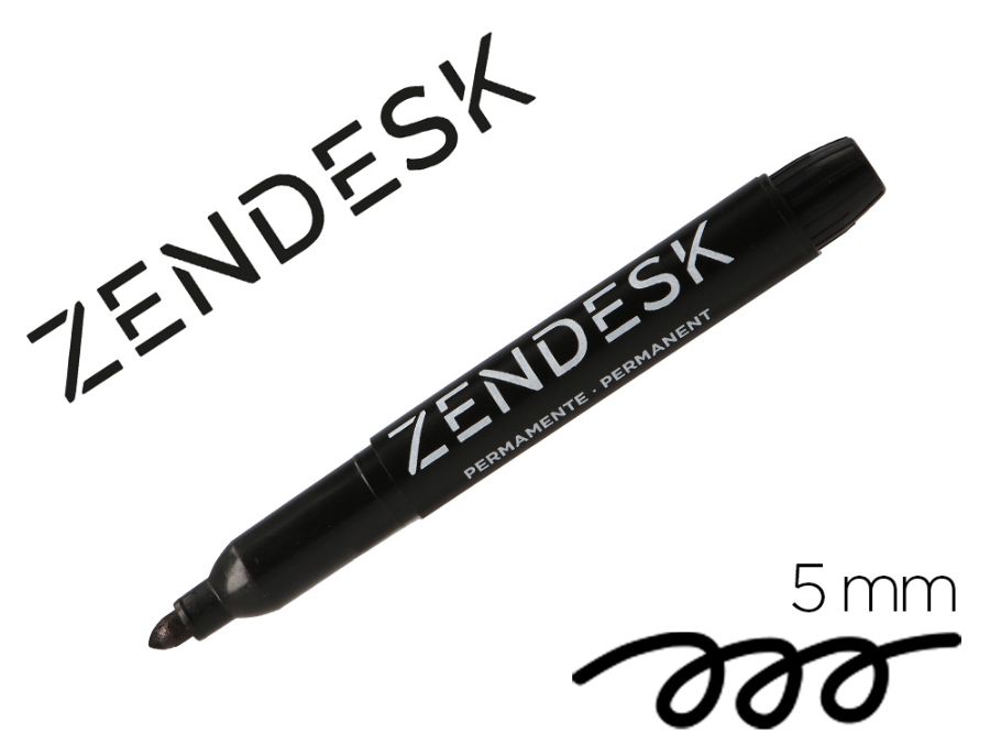 Marcador permanente zendesk preto ponta redonda 5 mm