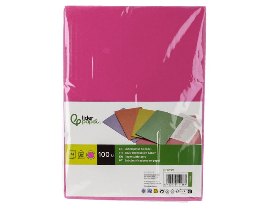 Classificador liderpapel DIN A4 fúcsia 80g/m2