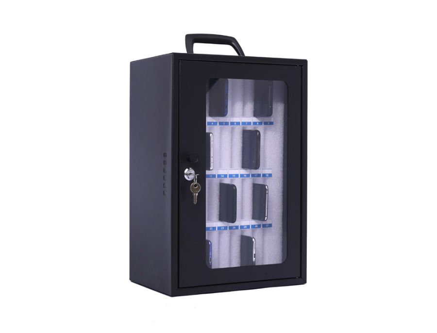 Armário de seguranca q-connect para 36 telemóveis com chave 295 x 205 x 445 mm